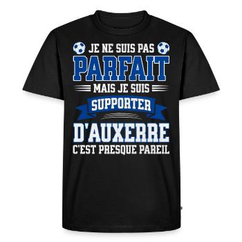 Supporter Football Auxerre Foot Fier Auxerrois - T-shirt Premium bio Homme - noir - Devant - Nico (187cm)