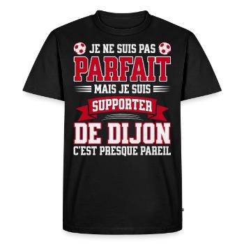 Supporter Football Dijon Foot Fier Dijonnais - T-shirt Premium bio Homme - noir - Devant - Nico (187cm)