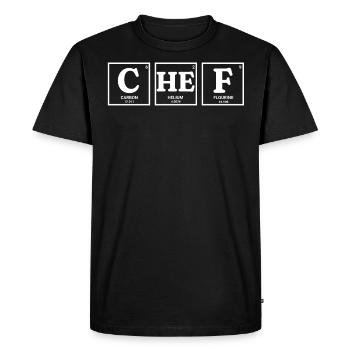 Conception d’éléments chimiques CHEF - T-shirt Premium bio Homme - noir - Devant - Nico (187cm)