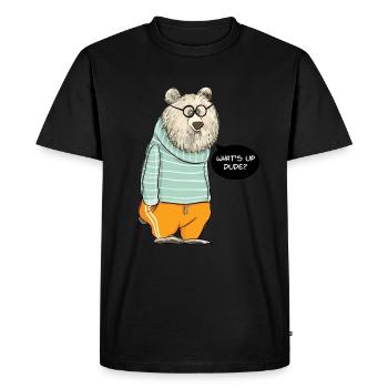 Dude Bear - Men's Premium Organic T-Shirt - black - Front - Nico (187cm)