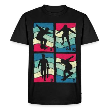 SK8R | | de skate | de skateboard Patinage - T-shirt Premium bio Homme - noir - Devant - Nico (187cm)