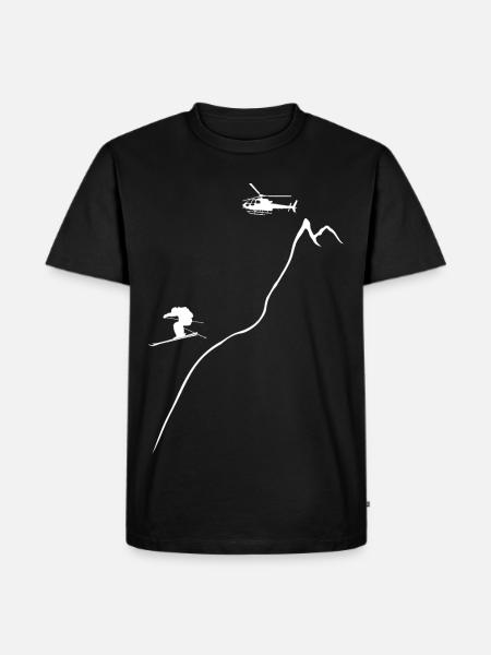 héliski, ski, freeski, héliboard - T-shirt Premium bio Homme - noir