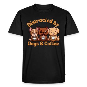 Café pour chien kawaii chiens mignons avec café - T-shirt Premium bio Homme - noir - Devant - Nico (187cm)