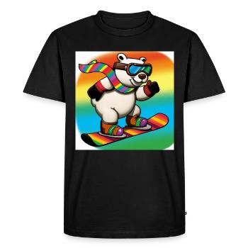 Cool Polar Bear Rides Snowboard V3 Cadeau - T-shirt Premium bio Homme - noir - Devant - Nico (187cm)