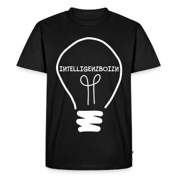 Intelligenzboizn - intelligent person, dialect - Men's Premium Organic T-Shirt - black - Front - Nico (187cm)