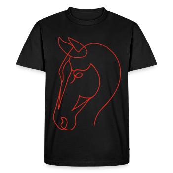 Sketch of the red horse - Men's Premium Organic T-Shirt - black - Front - Nico (187cm)