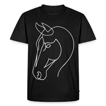 Sketch of the white horse - Men's Premium Organic T-Shirt - black - Front - Nico (187cm)