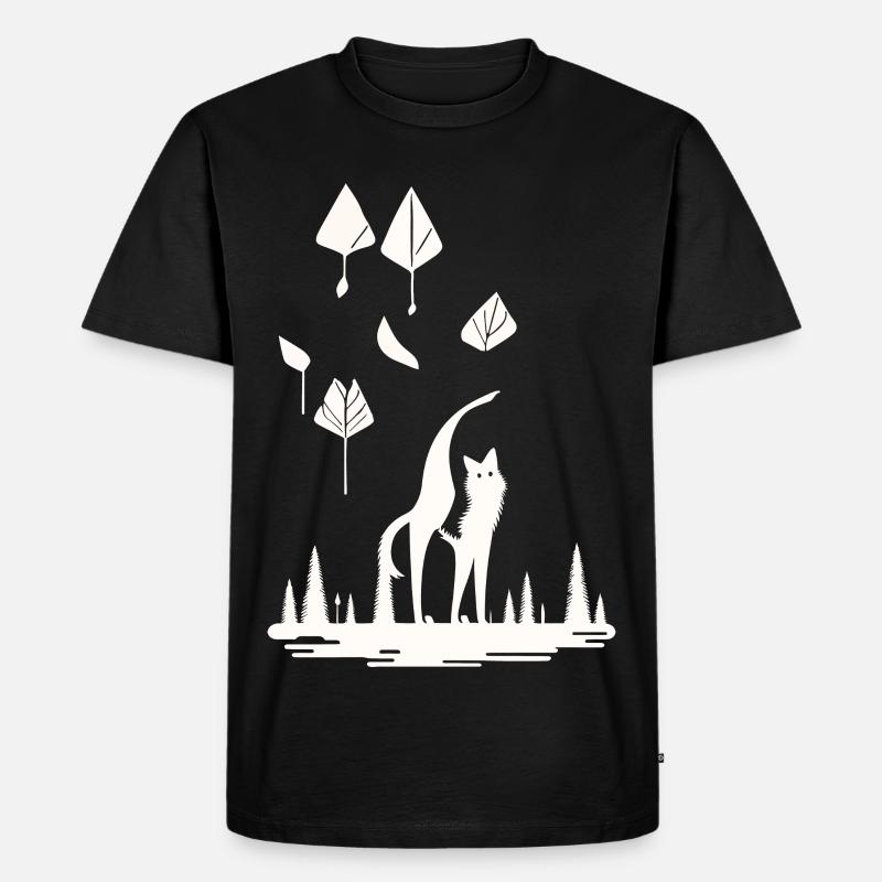 Fuchs im Blätterwald - Männer Premium Bio T-Shirt - Schwarz