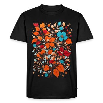 Fleurs aux noix - T-shirt Premium bio Homme - noir - Devant - Nico (187cm)