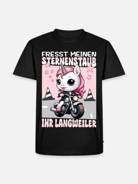 Unicorno in moto - Maglietta ecologica premium da uomo - nero