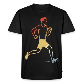 Retro Jogger Sketch - Men's Premium Organic T-Shirt - black - Front - Nico (187cm)