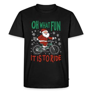 PÈRE NOËL VÉLO DRÔLE CADEAU DE NOËL - T-shirt Premium bio Homme - noir - Devant - Nico (187cm)