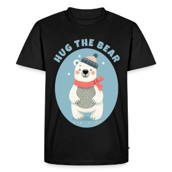 Hug the Teddy Bear - Men's Premium Organic T-Shirt - black - Front - Nico (187cm)