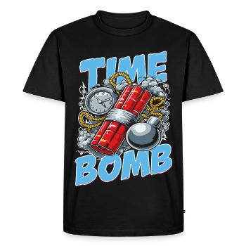 Time Bomb – Explosive Streetwear Design - Men's Premium Organic T-Shirt - black - Front - Nico (187cm)