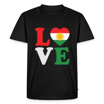 Kurdistan Flag Bakur Bashur Rojava Rojhlt Newroz - Men's Premium Organic T-Shirt - black - Front - Nico (187cm)