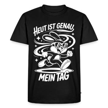 Today is exactly my day – cartoon bunny - Men's Premium Organic T-Shirt - black - Front - Nico (187cm)