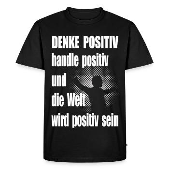 Pensée positive Motivation Dicton Homme - T-shirt Premium bio Homme - noir - Devant - Nico (187cm)
