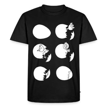 Discovering the world or not (white) - Men's Premium Organic T-Shirt - black - Front - Nico (187cm)