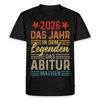 2026 L’année où les légendes obtiennent leur diplôme d’études secondaires - T-shirt Premium bio Homme - noir - Devant - Nico (187cm)