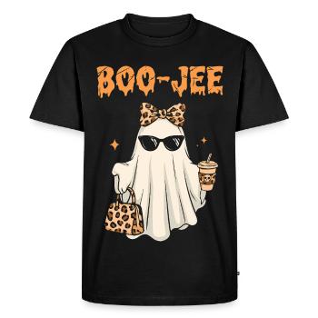 Pink Ghost Halloween Cute Kids Gift - Men's Premium Organic T-Shirt - black - Front - Nico (187cm)
