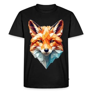 Geometric fox head - Men's Premium Organic T-Shirt - black - Front - Nico (187cm)
