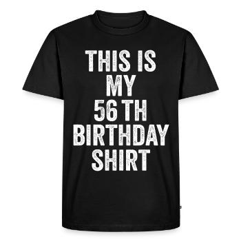 Cadeau 56e Anniversaire 56 ans - cadeau 56 ans - T-shirt Premium bio Homme - noir - Devant - Nico (187cm)