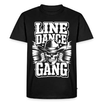 Line Dance Gang Skull Cowboy - Men's Premium Organic T-Shirt - black - Front - Nico (187cm)