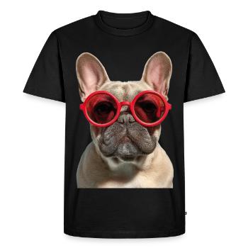 Französische Bulldogge French Bulldog Frenchie - Men's Premium Organic T-Shirt - black - Front - Nico (187cm)