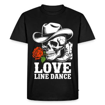 Skull Line-Dance Rose - Men's Premium Organic T-Shirt - black - Front - Nico (187cm)