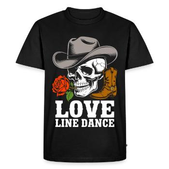 T-shirt de danse Skull Cowboy Rose Line - T-shirt Premium bio Homme - noir - Devant - Nico (187cm)