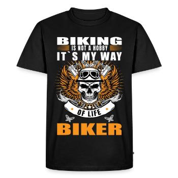 Le vélo n’est pas un passe-temps, c’est mon mode de vie - T-shirt Premium bio Homme - noir - Devant - Nico (187cm)