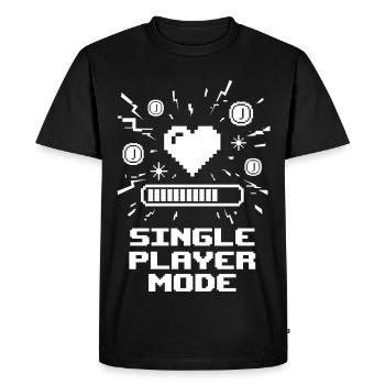 Cœur de joueur en mode solo - T-shirt Premium bio Homme - noir - Devant - Nico (187cm)