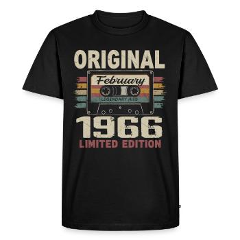 Février 1966, Cadeau d'Anniversaire février 1966 - T-shirt Premium bio Homme - noir - Devant - Nico (187cm)