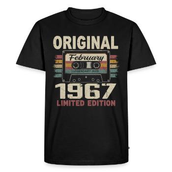February 1967, February 1967 Birthday Gift - Men's Premium Organic T-Shirt - black - Front - Nico (187cm)