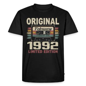 February 1992, February 1992 Birthday Gift - Men's Premium Organic T-Shirt - black - Front - Nico (187cm)