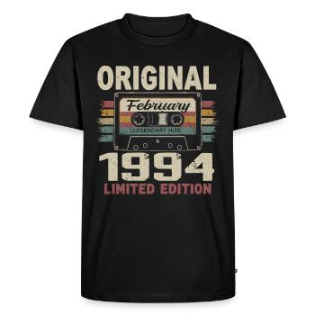 February 1994, February 1994 Birthday Gift - Men's Premium Organic T-Shirt - black - Front - Nico (187cm)