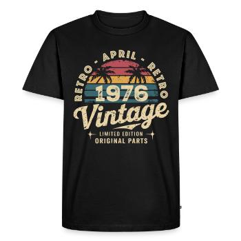 Avril 1976 - April 1976 - T-shirt Premium bio Homme - noir - Devant - Nico (187cm)