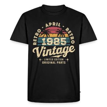 Avril 1985 - April 1985 - T-shirt Premium bio Homme - noir - Devant - Nico (187cm)