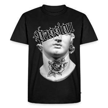 Passio Aesthetic Statue - Urban Streetwear - Men's Premium Organic T-Shirt - black - Front - Nico (187cm)