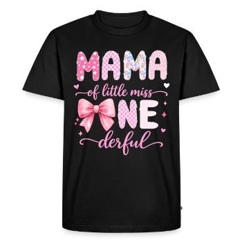 Maman de Little Miss Onederful 1er anniversaire Design - T-shirt Premium bio Homme - noir - Devant - Nico (187cm)