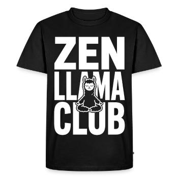 Club Zen Llama – Lama méditant - T-shirt Premium bio Homme - noir - Devant - Nico (187cm)