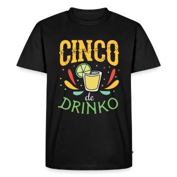 Cinco de Drinko Design avec dessin à la tequila - T-shirt Premium bio Homme - noir - Devant - Nico (187cm)