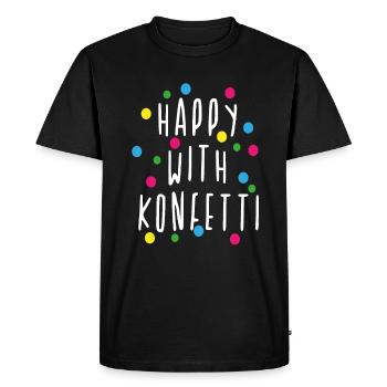 Carnaval, Alaaf, confettis, anniversaire, fête - T-shirt Premium bio Homme - noir - Devant - Nico (187cm)
