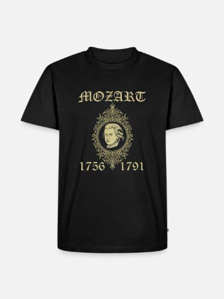 Wolfgang Amadeus Mozart Geschenk - Männer Premium Bio T-Shirt - Schwarz