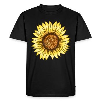 Sunflower Graphic Summer Holiday Vacation Gift - Men's Premium Organic T-Shirt - black - Front - Nico (187cm)