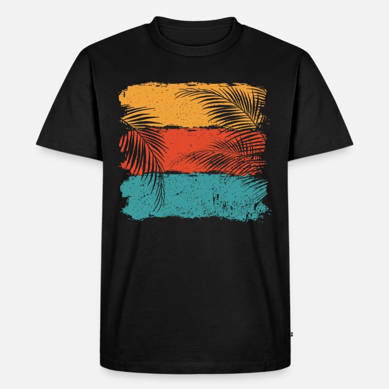 Feuilles de palmier - T-shirt Premium bio Homme - noir