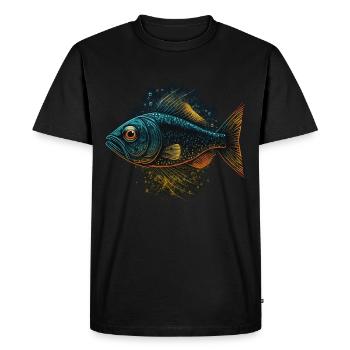Fishermen Gift - Men's Premium Organic T-Shirt - black - Front - Nico (187cm)