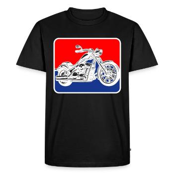 Logo de la moto américaine Chopper - T-shirt Premium bio Homme - noir - Devant - Nico (187cm)