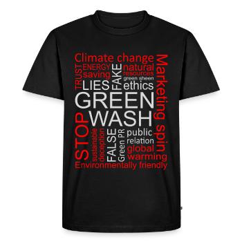 Greenwash Fake Lies Deception - Men's Premium Organic T-Shirt - black - Front - Nico (187cm)