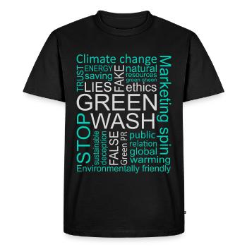 Greenwash Fake Lies Deception - Men's Premium Organic T-Shirt - black - Front - Nico (187cm)